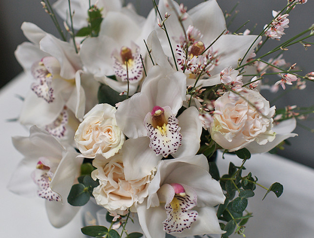 Box with White Orchids photo